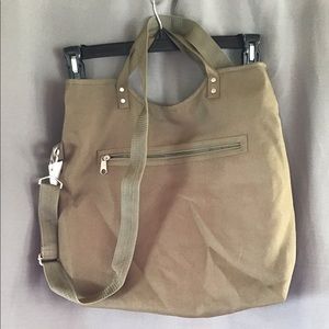 Divided Olive Green Tote Bag